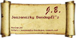 Jeszenszky Bendegúz névjegykártya